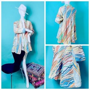 Rare Coogi Australia lined sweater jacket pastel